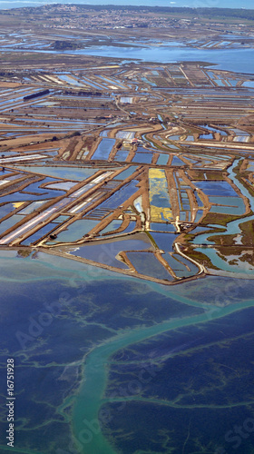 Les marais salants de l'ile de Ré vu du ciel