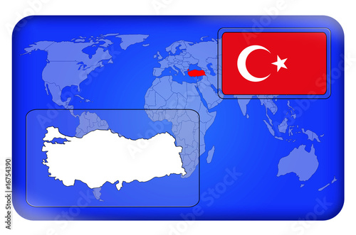 Naklejka 3D-Button - Türkei