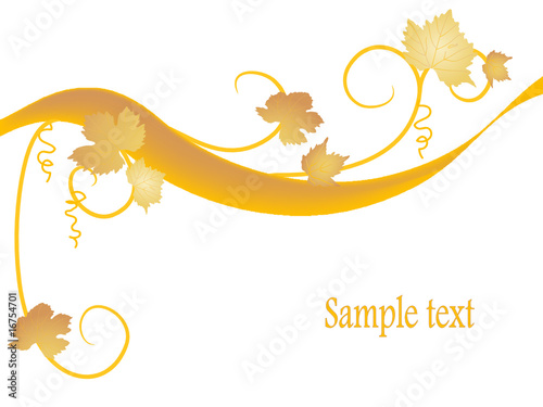 Autumn brown background with grapevine