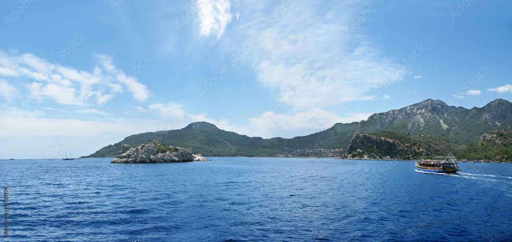 panoramic view of islands in the sea panoramic view of islands in the sea