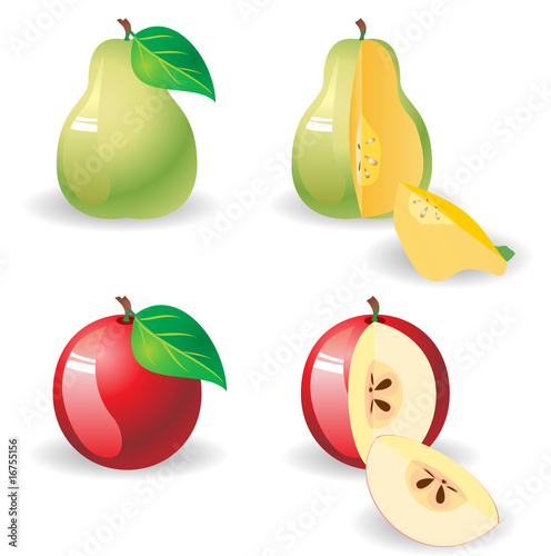 set vector icons on the fruit theme.