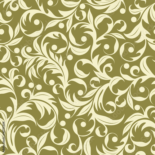 Seamless pattern from beige plants
