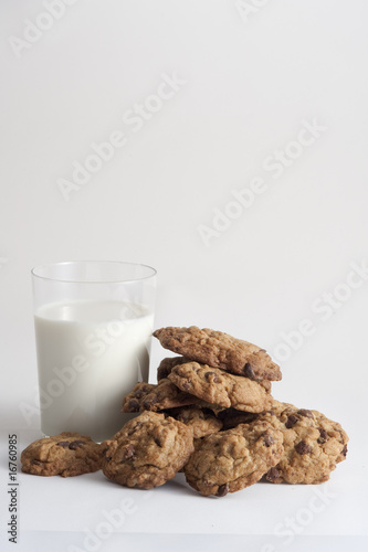 yummy cookies and glass of milk