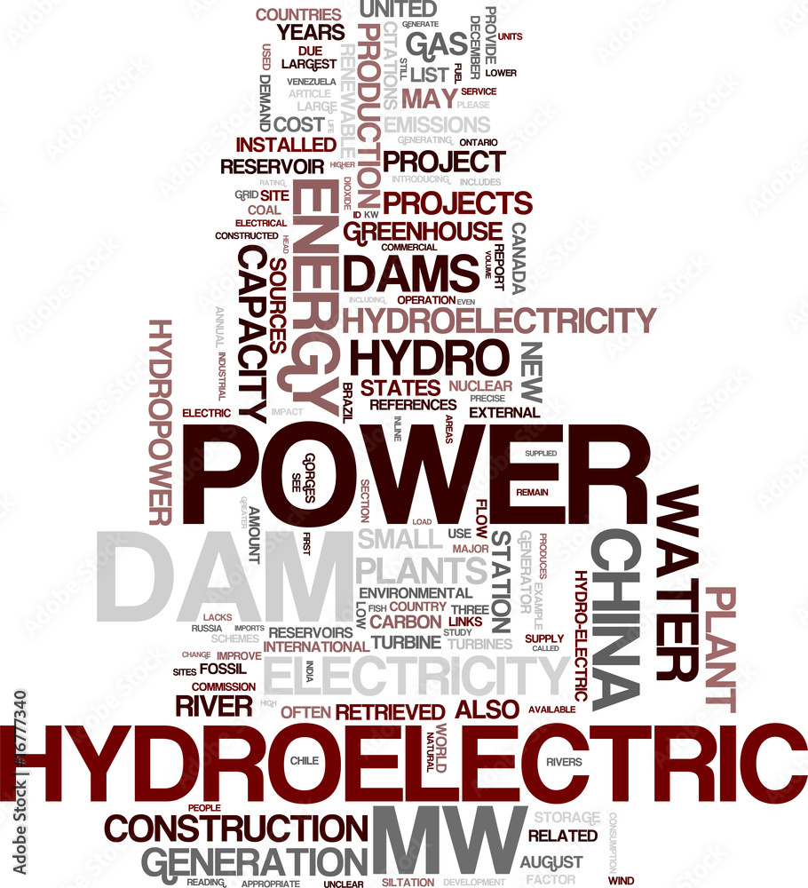 Hydroelectric word cloud