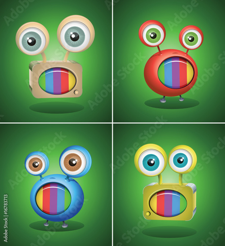 retro TV cartoon set 01