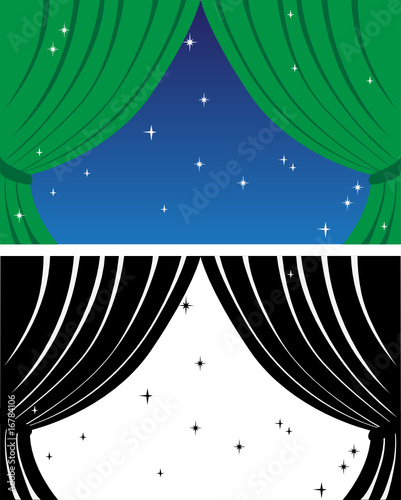 Green sliding curtain