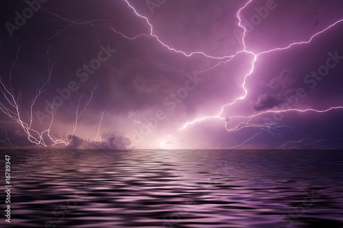 Lightning over water #16789347
