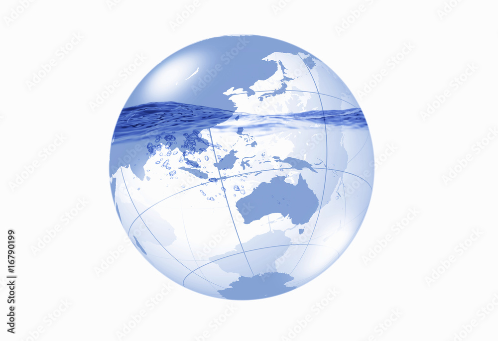 Fototapeta premium 地球と水面