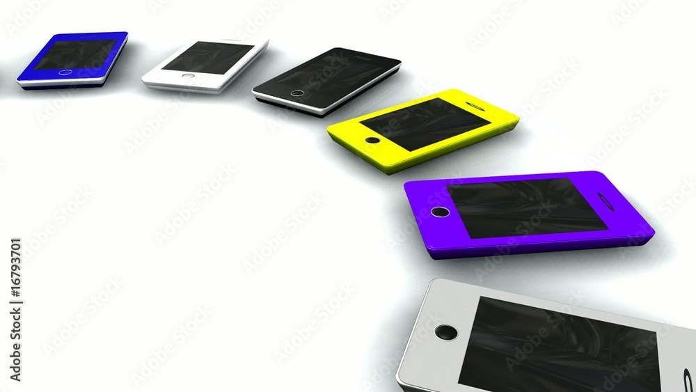 Collection téléphones portable couleur animation