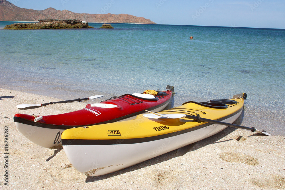 kayaking in Espiritu Santo Island in Baja, Mexico kayaking in Espiritu Santo Island in Baja, Mexico