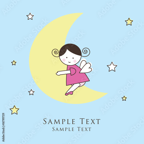Baby girl arrival announcement card