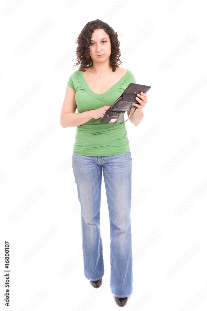 woman with empty wallet woman with empty wallet
