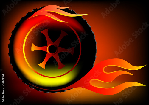 Wheel in flame