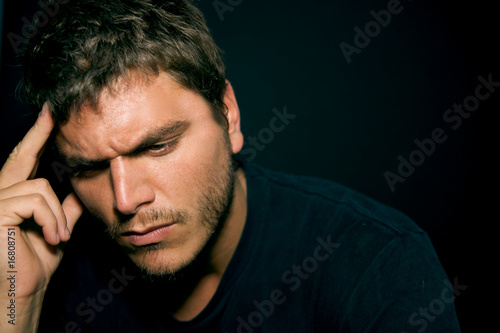 Unhappy Depressed Young Man