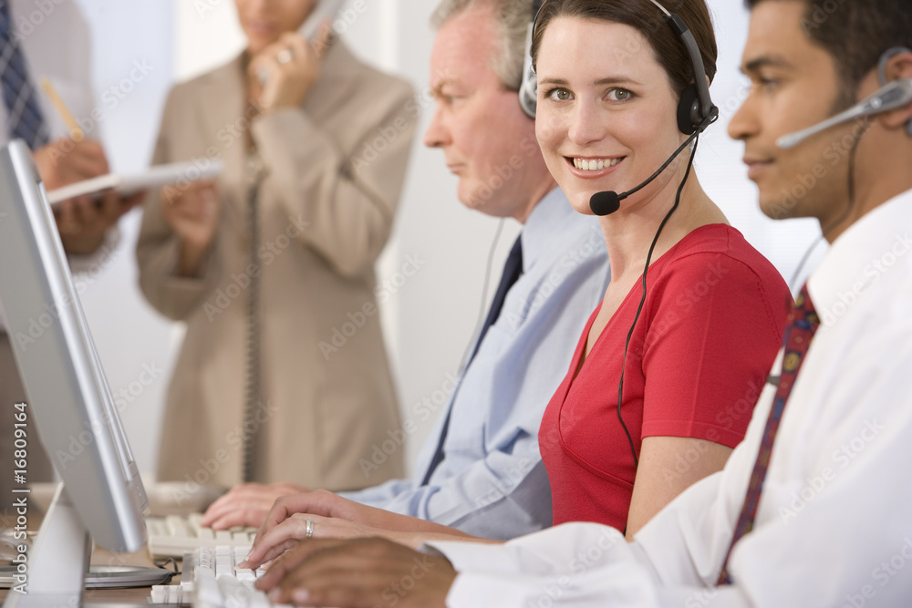 Fototapeta premium Portrait of telephone operator.