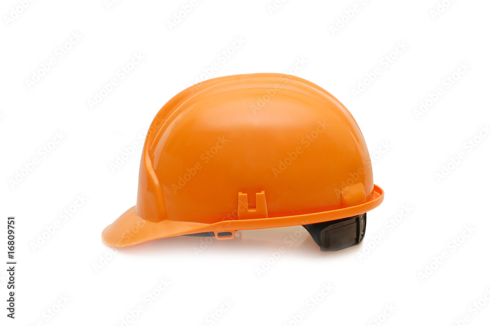 Orange helmet isolated on white background Orange helmet isolated on white background
