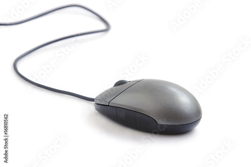 Optical notebook wheel mouse isolated over white.