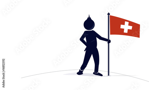 omino con bandiera svizzera