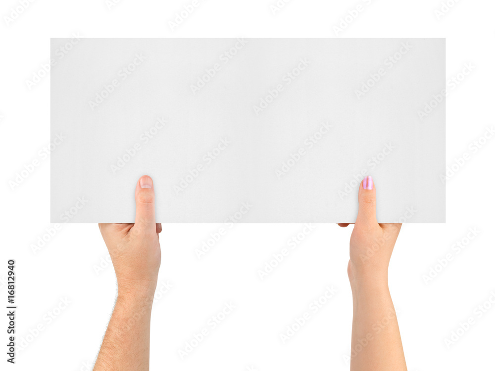 Hands and banner Hands and banner