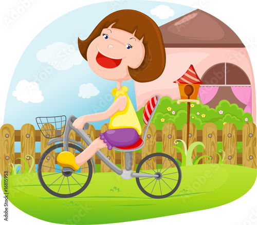 girl riding a bicycle