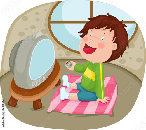 boy watching tv