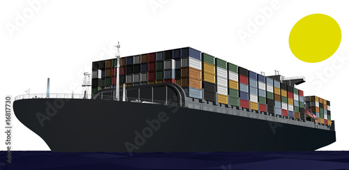 Containerschiff - Perspektive