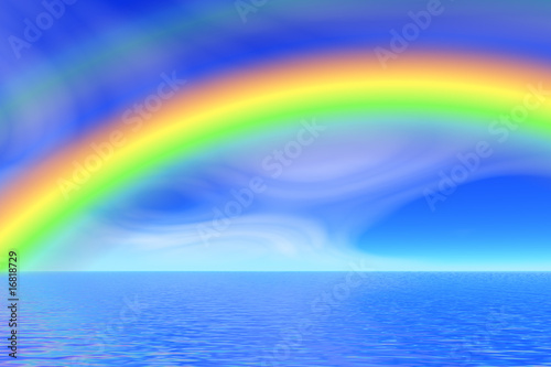 rainbow in the sea