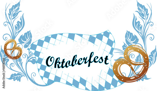 Oktoberfest, Ranke, Flagge, Fahne, Bayern, Brezel