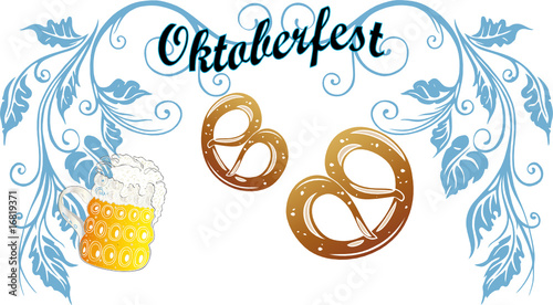 Oktoberfest, Ranke, Bier, Bayern, Brezel