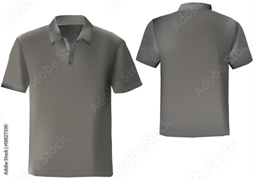 Black polo shirt design template with front and back. with mesh