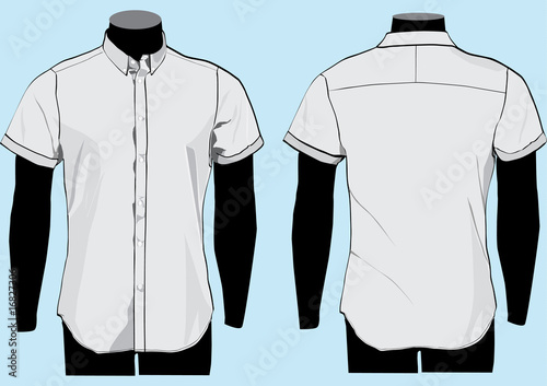 Shirt template with front and back