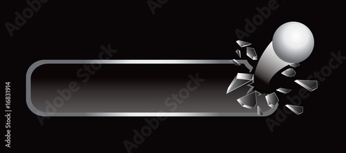 Broken banner with ping pong ball