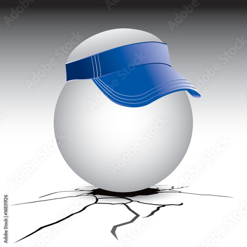 Ping pong with visor on cracked ground