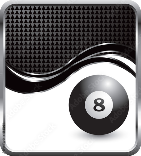 Eight ball black checkered wave