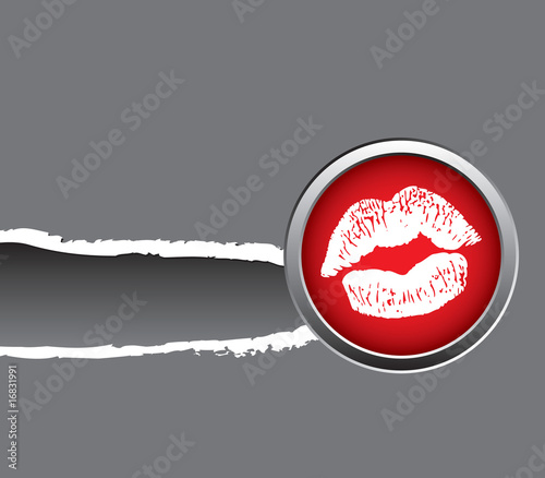 Lips silver ripped banner