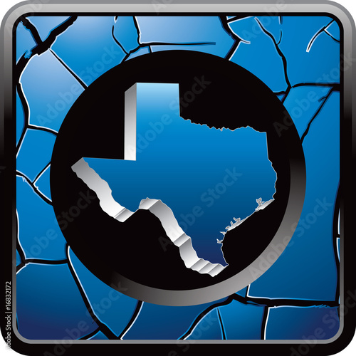 Texas icon blue cracked web button photo