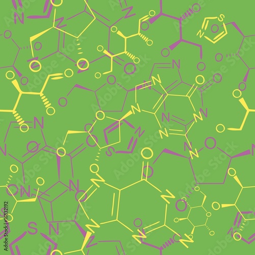 Seamlessly wallpaper chemistry scribbles on green blackboard