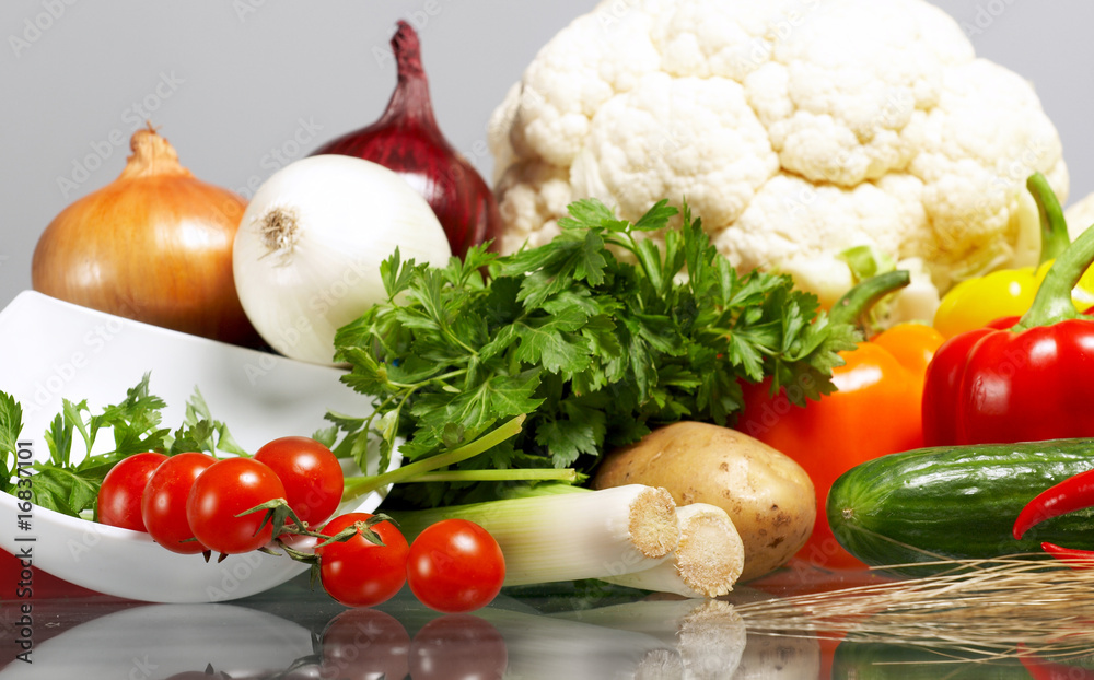 Fresh Vegetables, Fruits and other foodstuffs.