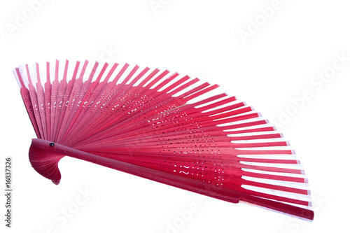 red fan isolated on the white background