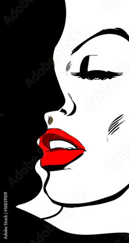 Vector illustration of Kissing Couple. Love.