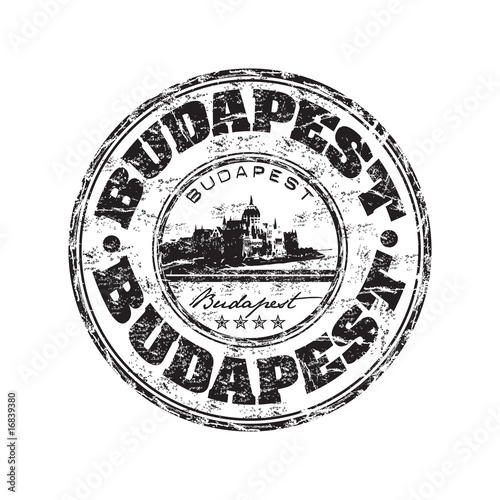 Budapest grunge rubber stamp