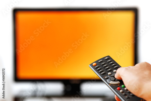 TV Remote Isolated on White.