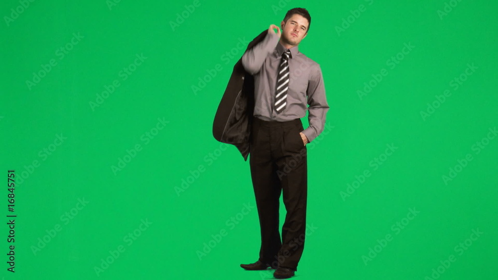 Businessman holding his jacket