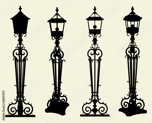 Candelabra Street Light Vector 01