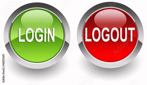 Login/Logout glossy buttons