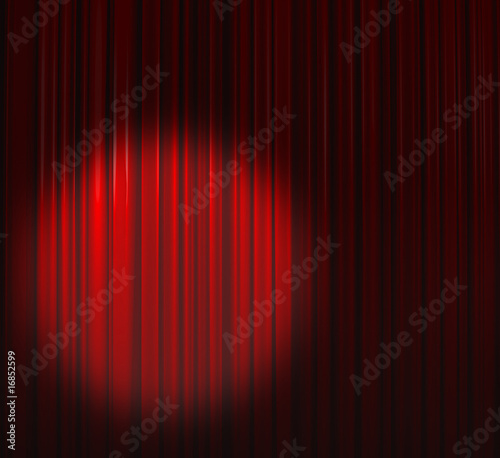 Deep Red Curtain With Spot Bottom Left