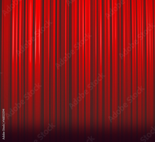 Deep Red Curtain Bottom Shaded