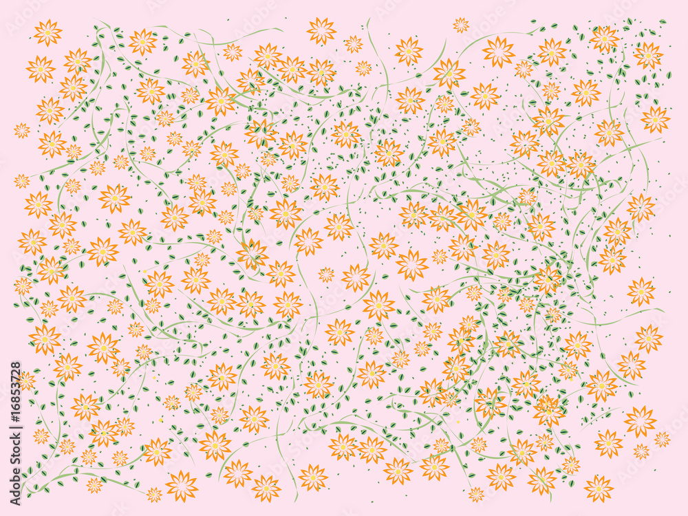 Flowers background on pink