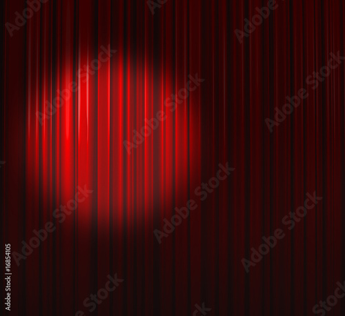 Deep Red Curtain With Small Spot Left