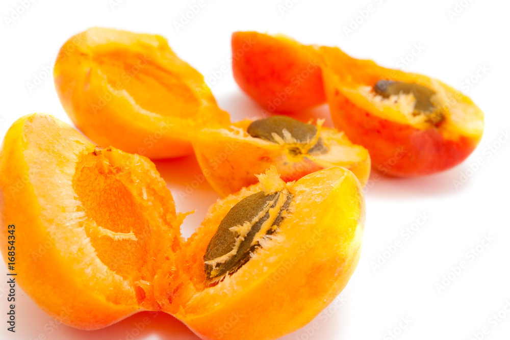 apricots isolated on white